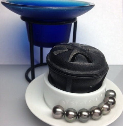 TAHITIAN PEARL 10 mm,  Black 10mm Pearl,  Drilled through Pearl, South Sea Pearl