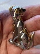 1980s LIZ CLAIBORNE Dog Brooch, 2-3/8" x 1-1/4" Inches