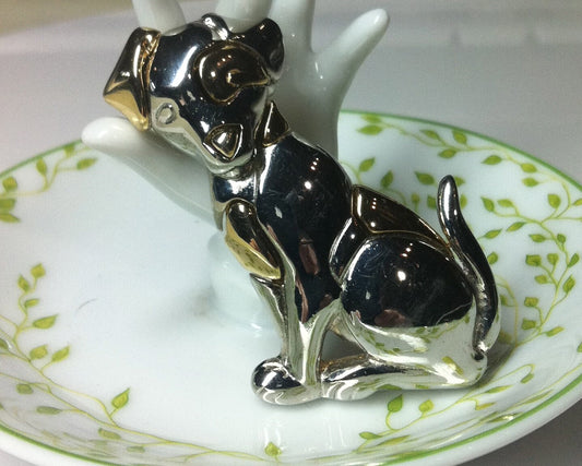 1980s LIZ CLAIBORNE Dog Brooch, 2-3/8" x 1-1/4" Inches